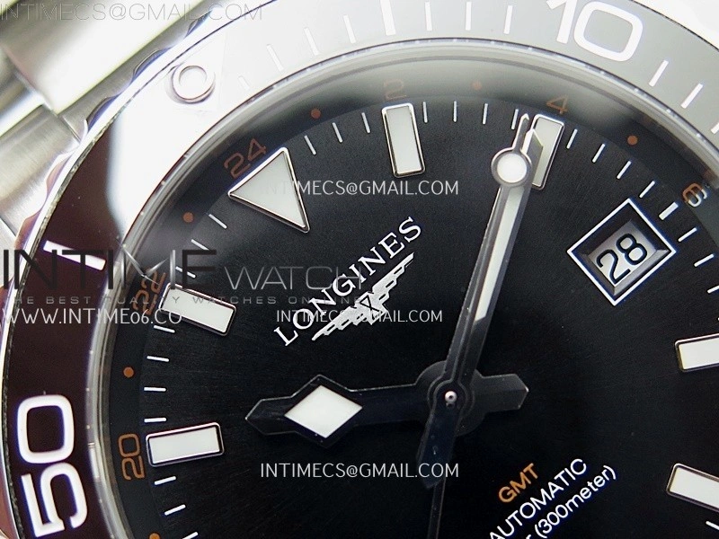 Hydroconquest L3.790.4 43mm SS Black Ceramic Bezel ETC 1:1 Best Edition Black Dial on SS Bracelet A2836